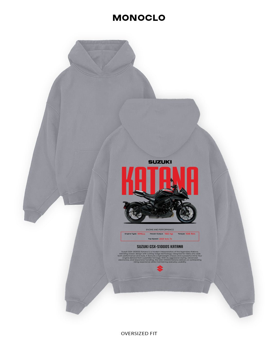 Худі Monoclo Suzuki Katana - shop_name Сірий