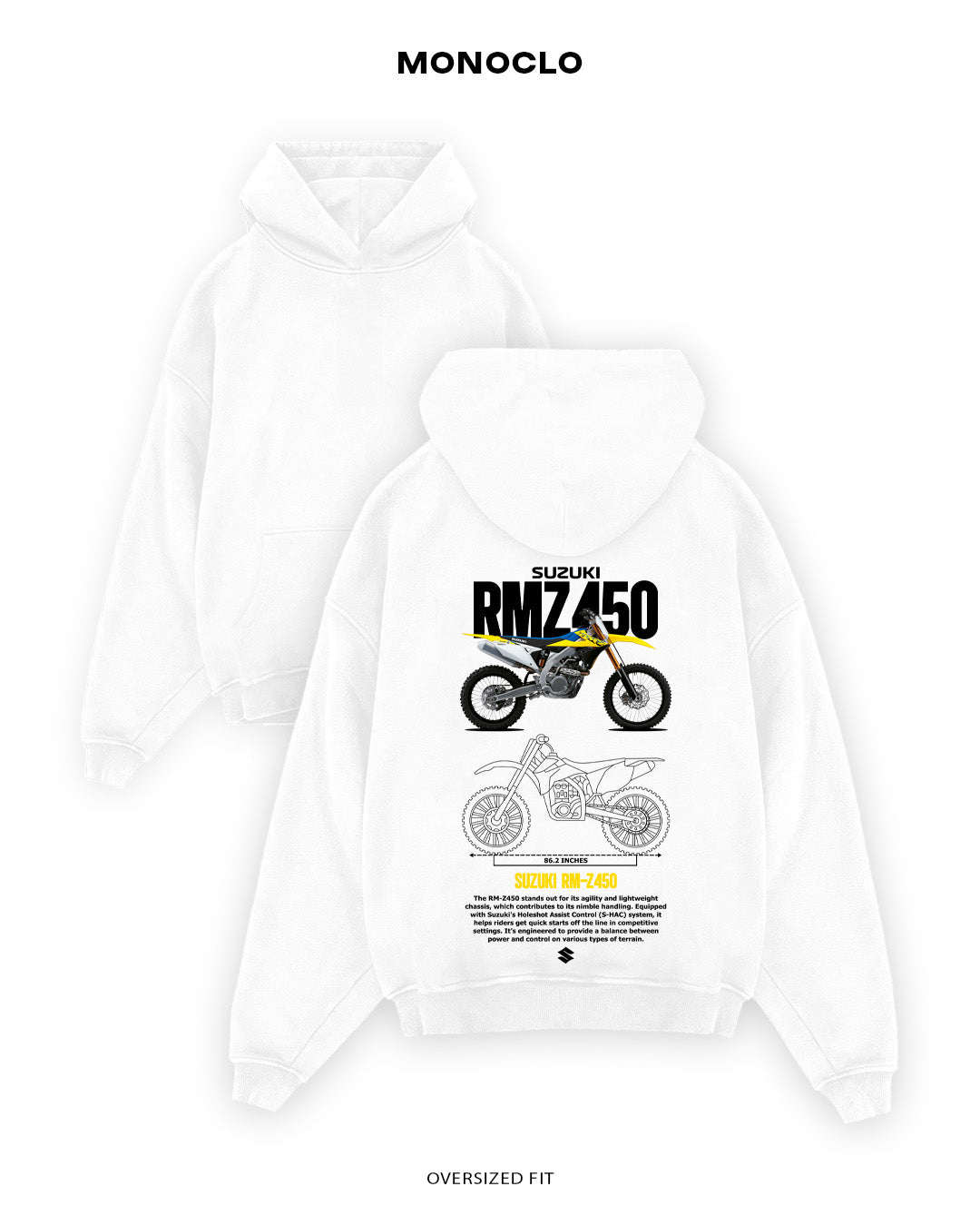 Худі Monoclo Suzuki RM - Z450 - shop_name Білий