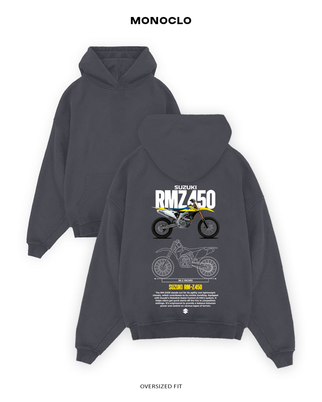 Худі Monoclo Suzuki RM - Z450 - shop_name Графітовий