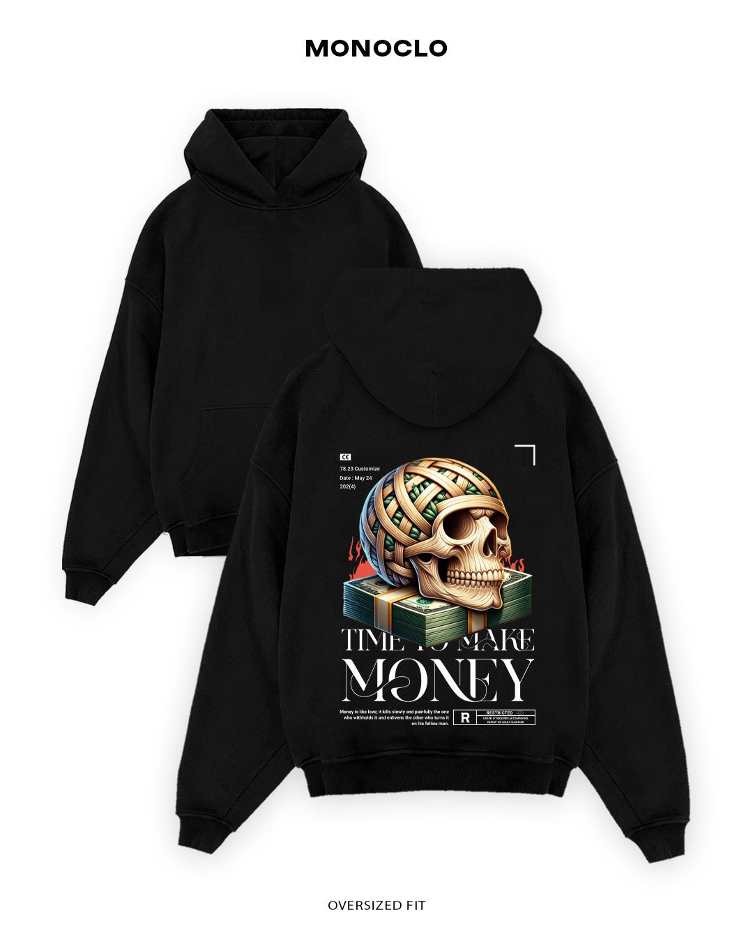 Худі Monoclo Time is Money 999 - shop_name Чорний