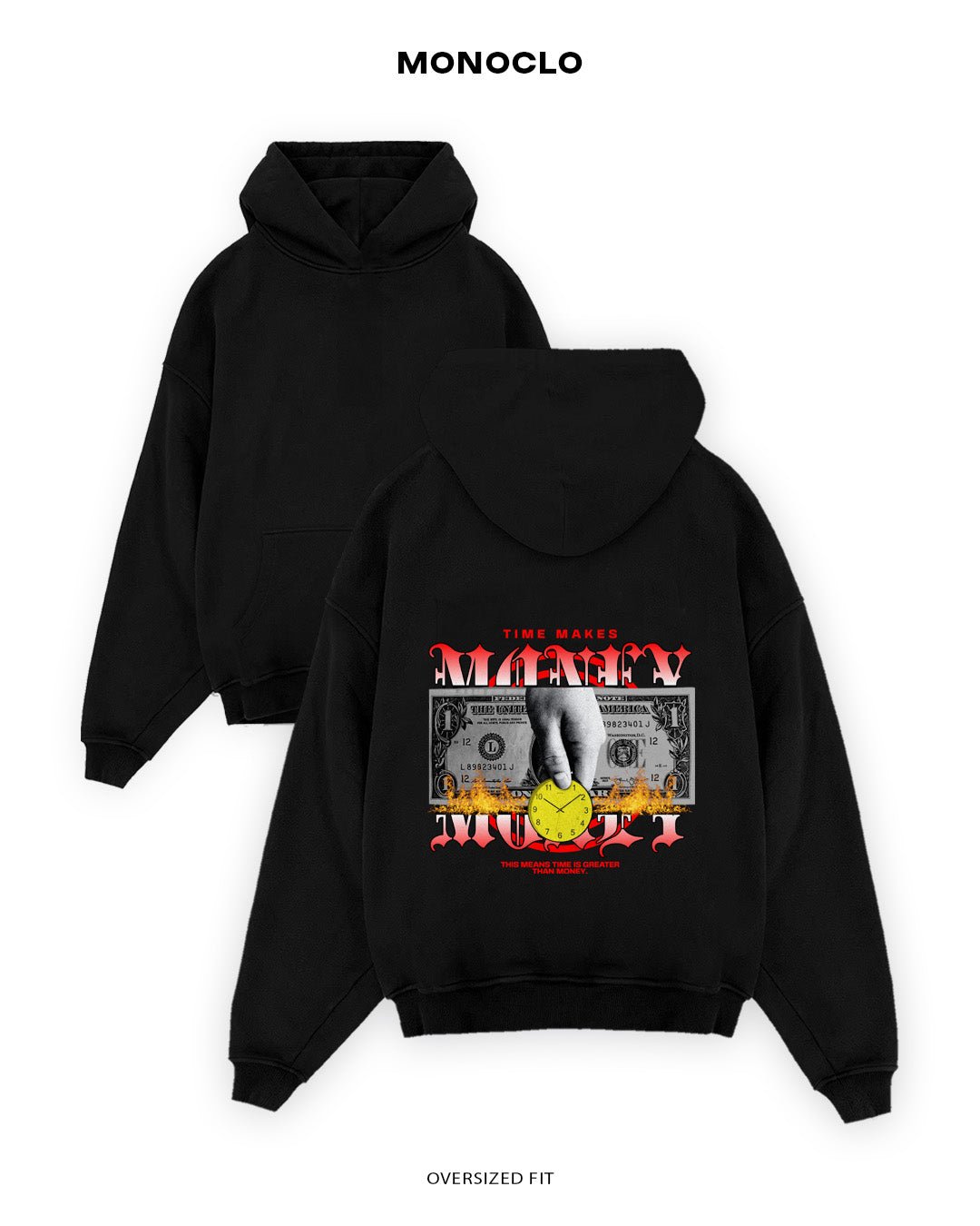 Худі Monoclo Time Makes Money - shop_name Чорний