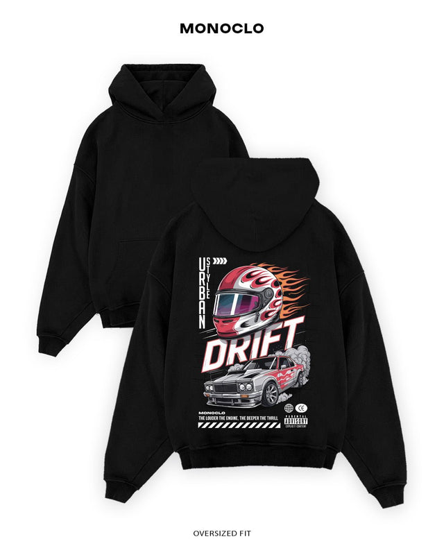 Худі Monoclo Urban Drift - The Louder the Engine, the Deeper the Thrill - shop_name Чорний