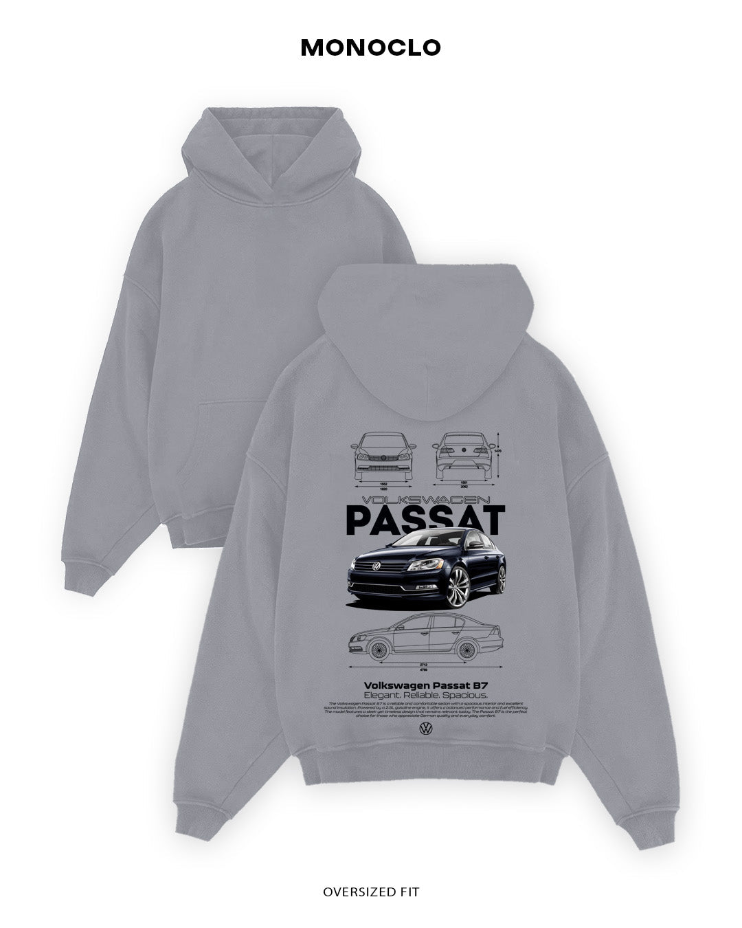 Худі Monoclo Volkswagen Passat B7 - shop_name Сірий