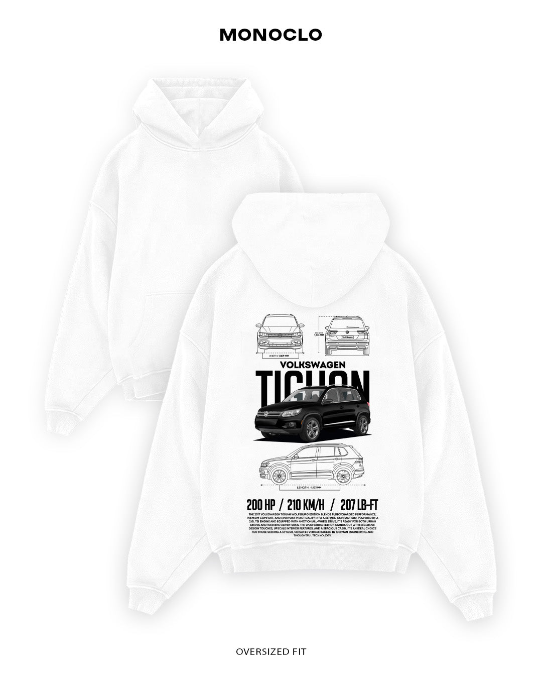 Худі Monoclo Volkswagen Tiguan 2.0 TSI - shop_name Білий