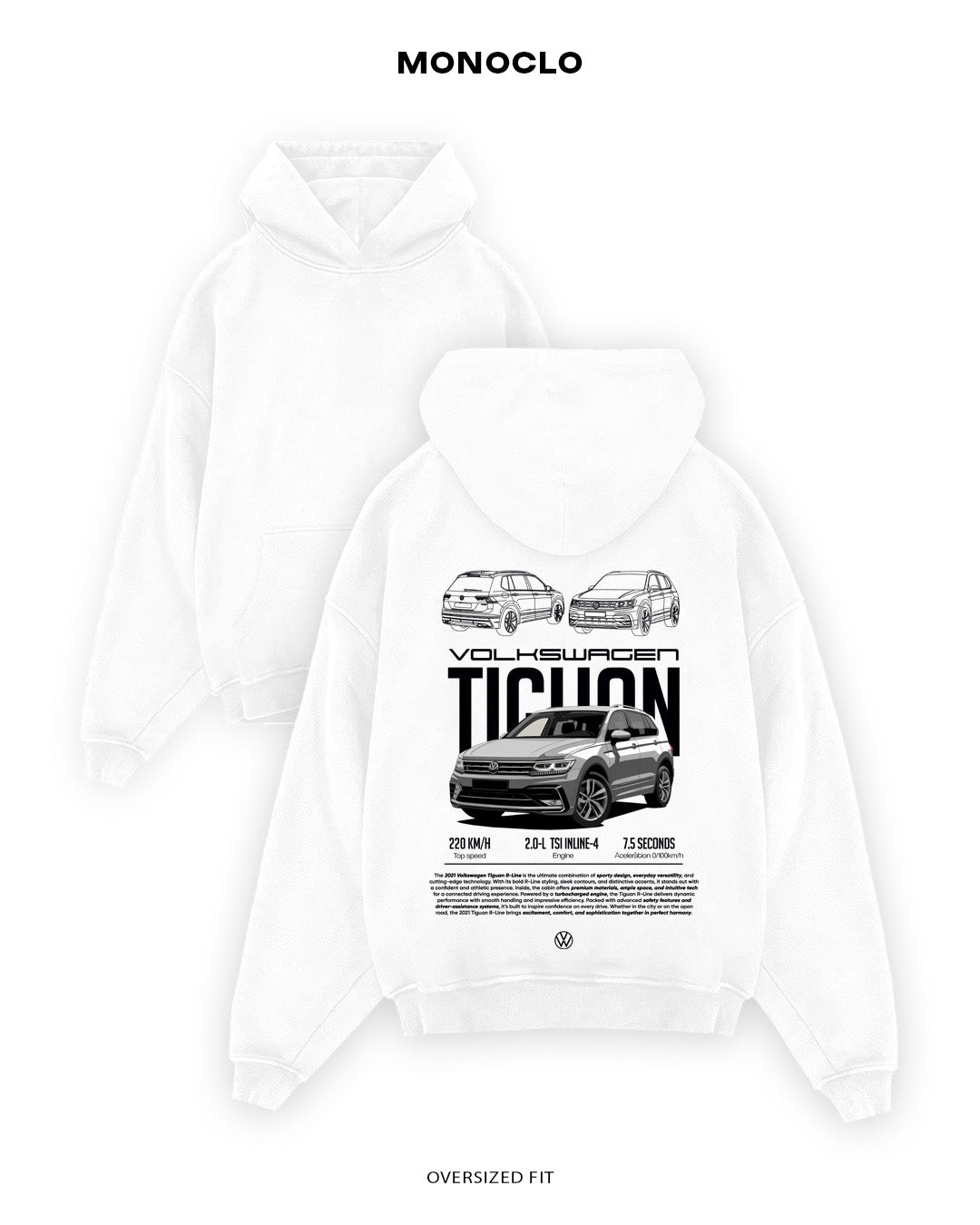 Худі Monoclo Volkswagen Tiguan II - shop_name Білий