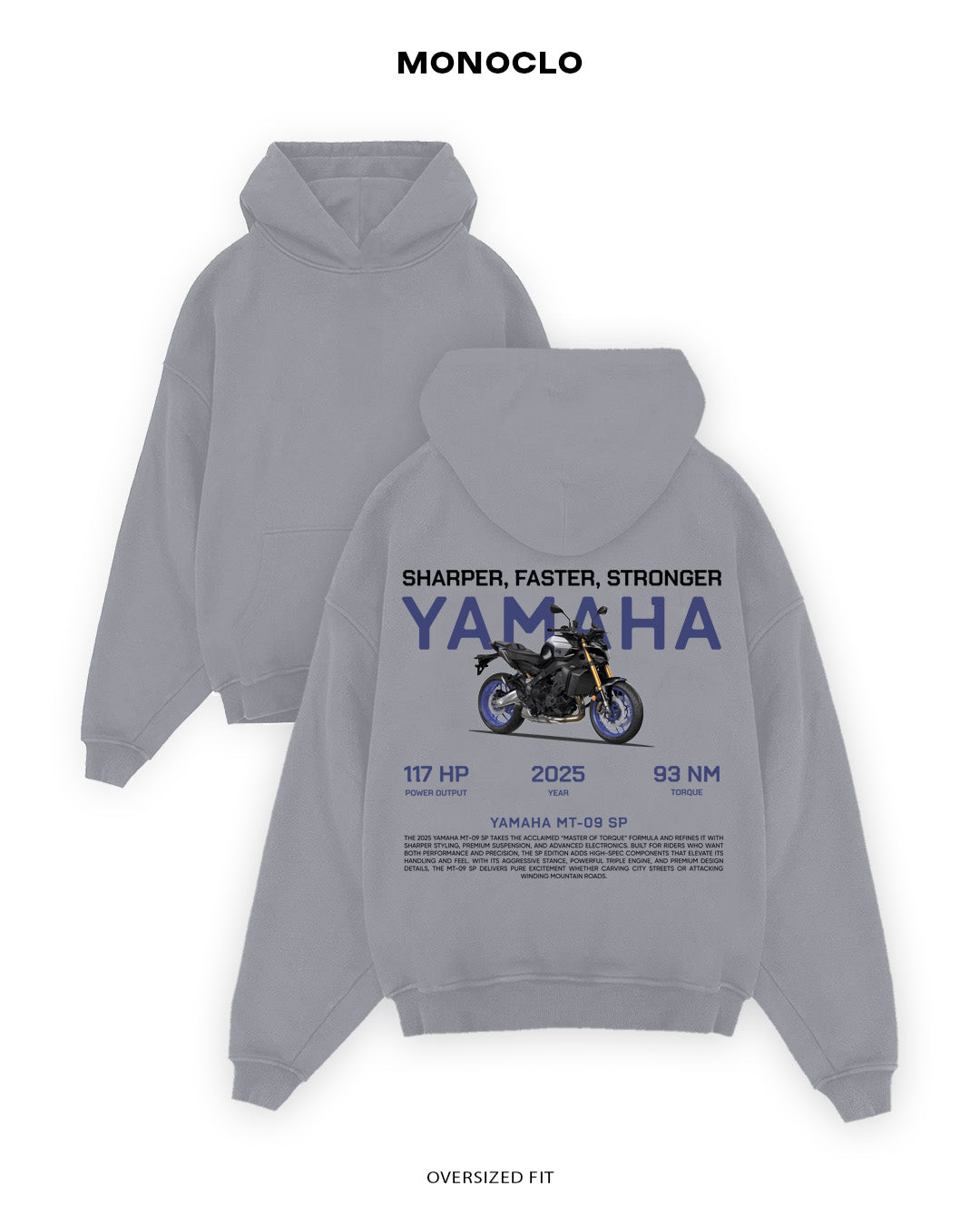 Худі Monoclo Yamaha MT - 09 SP - shop_name Сірий