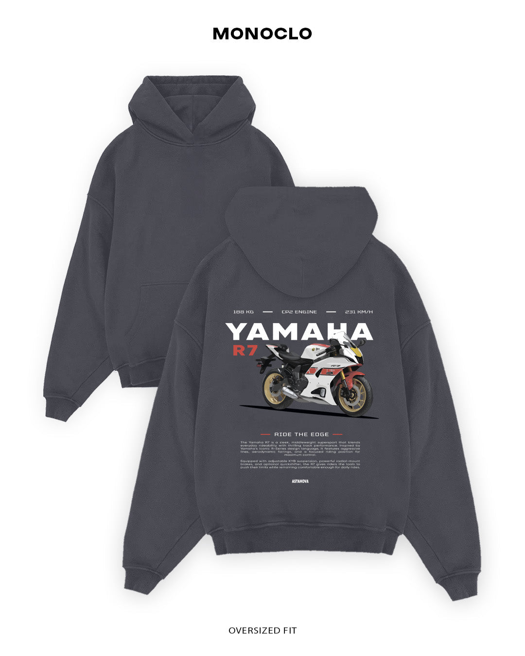 Худі Monoclo Yamaha R7 - shop_name Графітовий