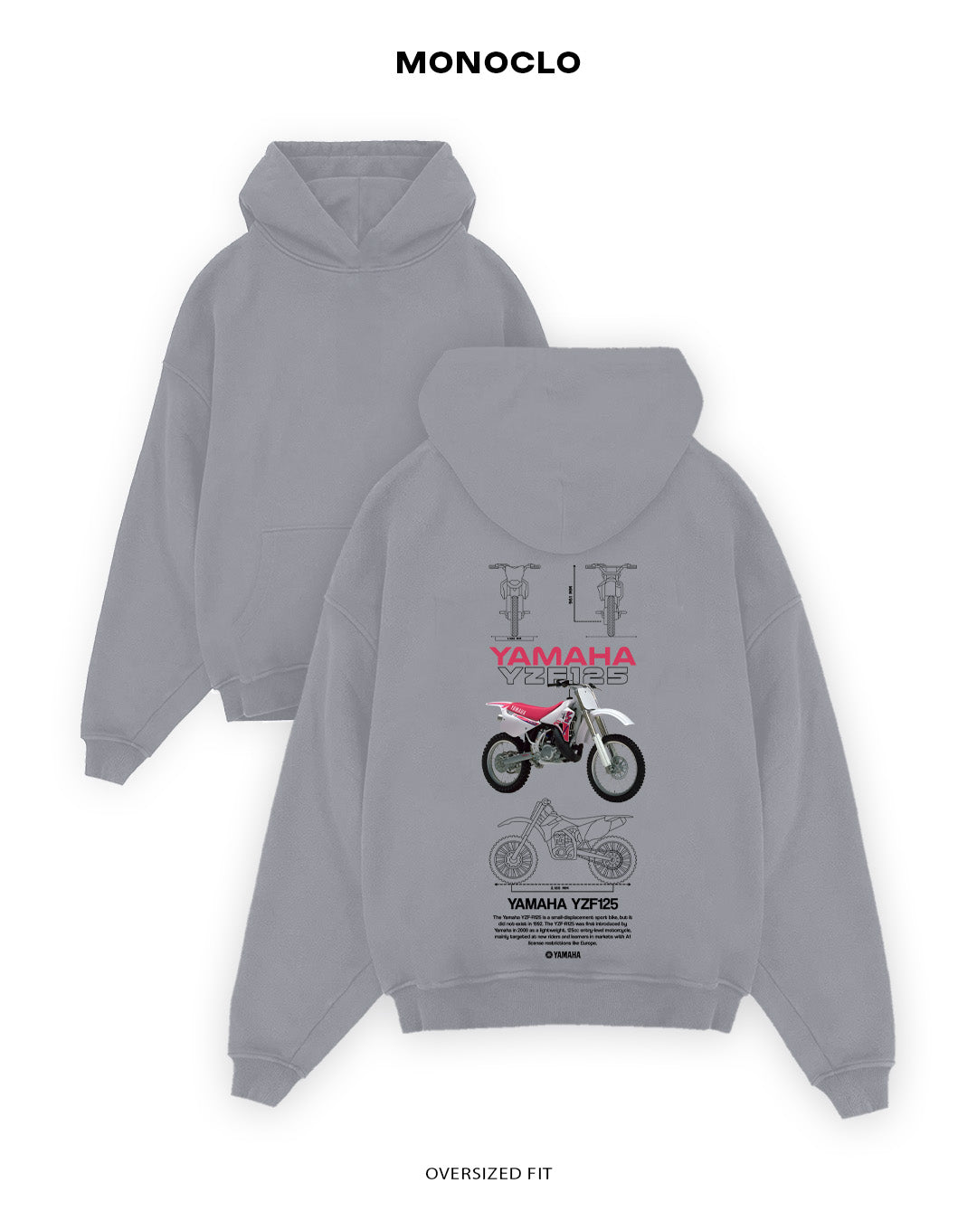 Худі Monoclo Yamaha YZF125 - shop_name Сірий