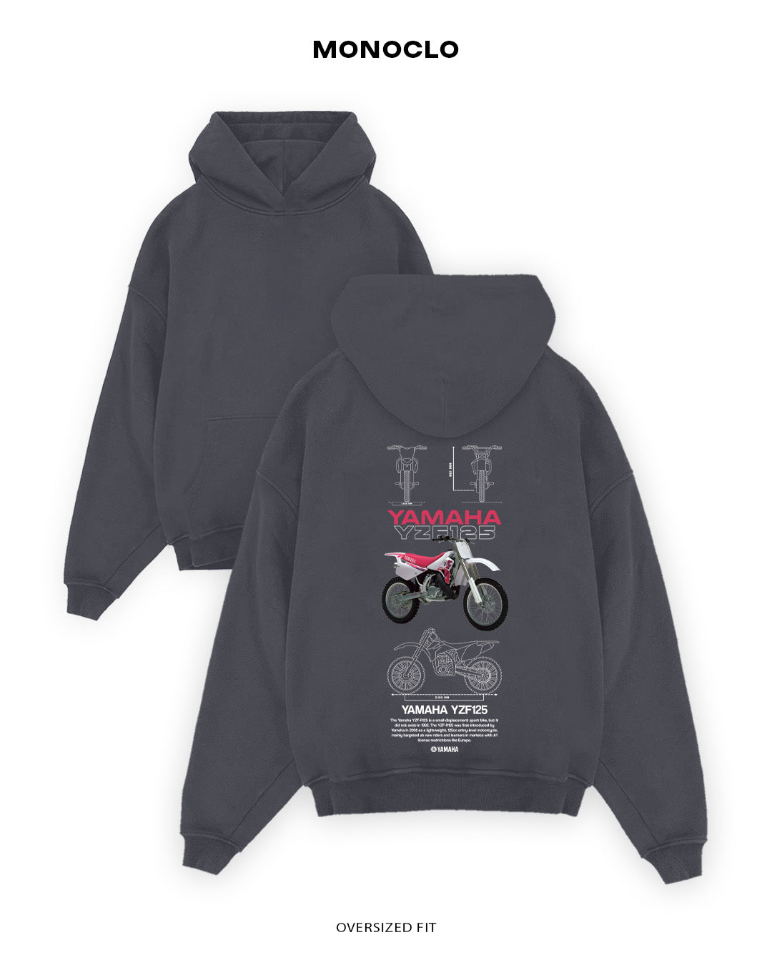 Худі Monoclo Yamaha YZF125 - shop_name Графітовий