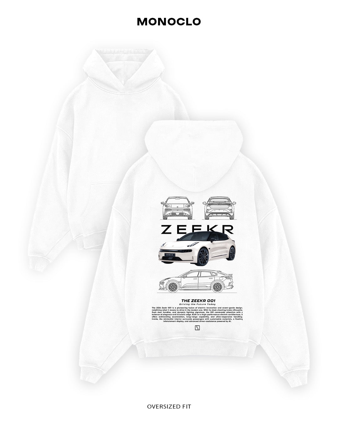 Худі Monoclo Zeekr 001 - shop_name Білий