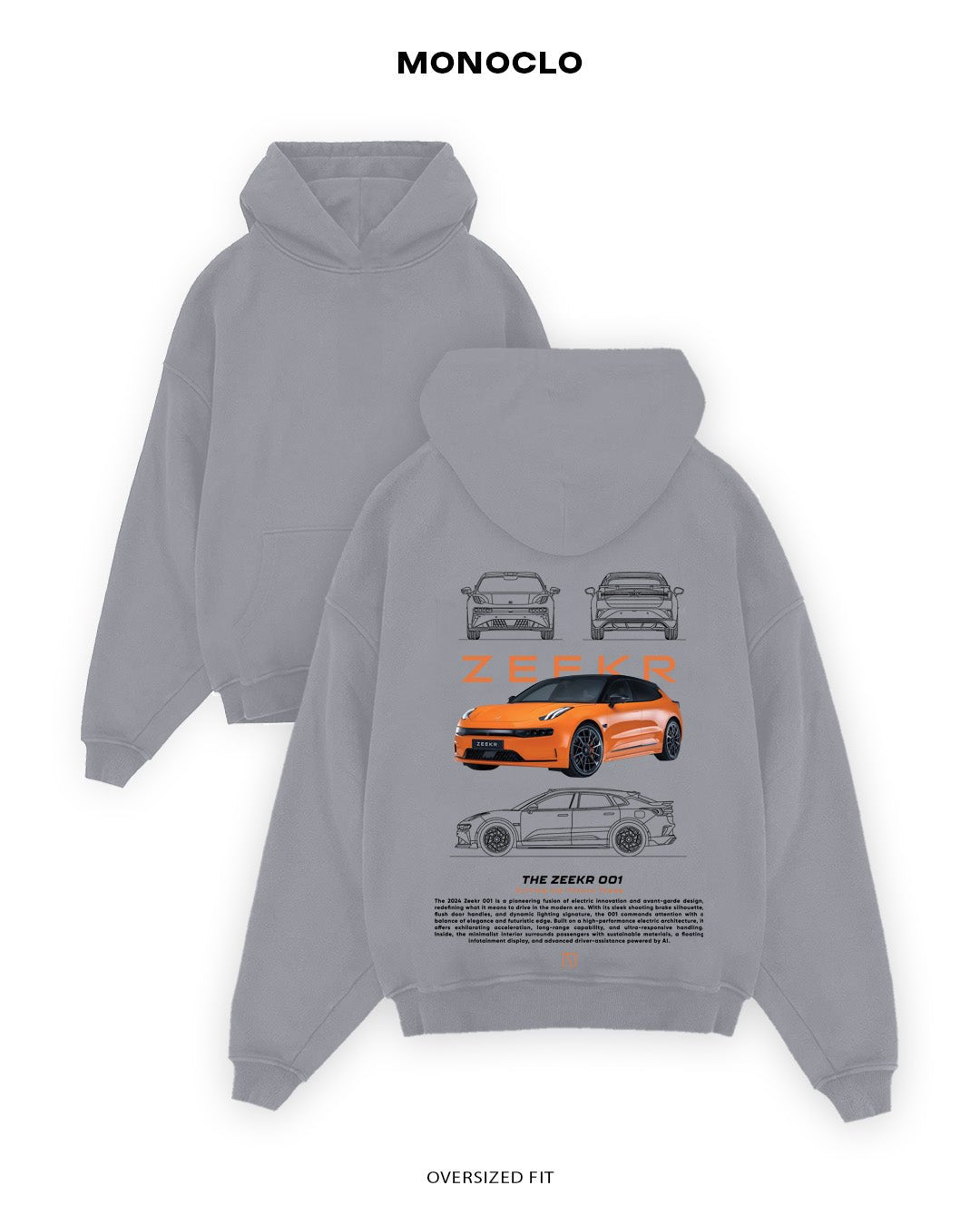 Худі Monoclo Zeekr 001 Orange - shop_name Сірий
