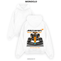 Худі Norris MCL60 біле – принт Formula 1 позаду Monoclo