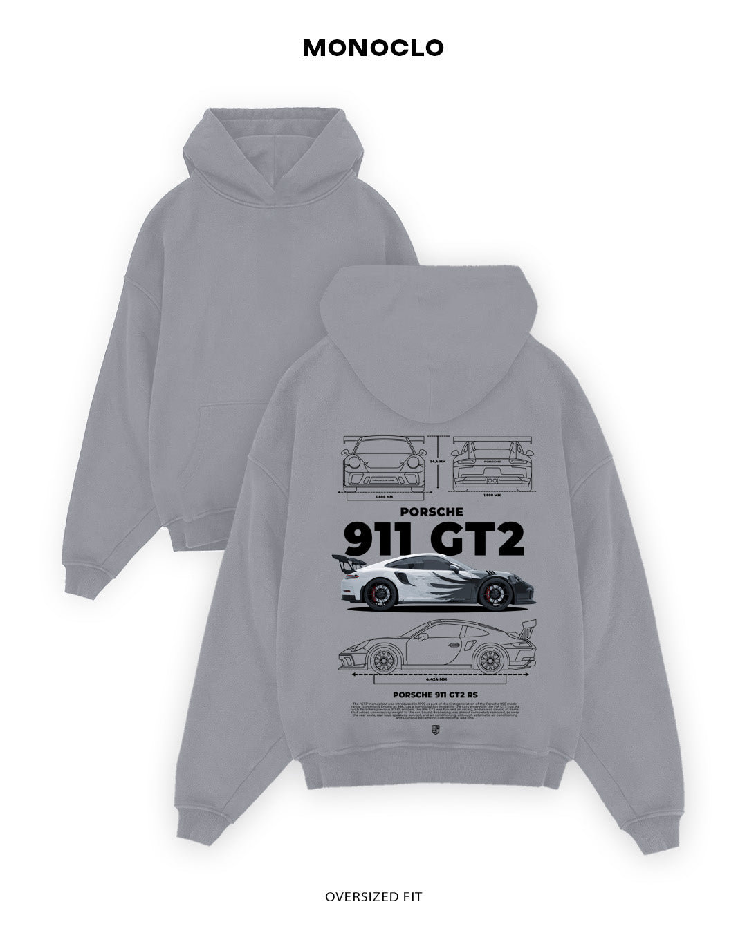 Худі Porsche 911 Raven - shop_name Сірий