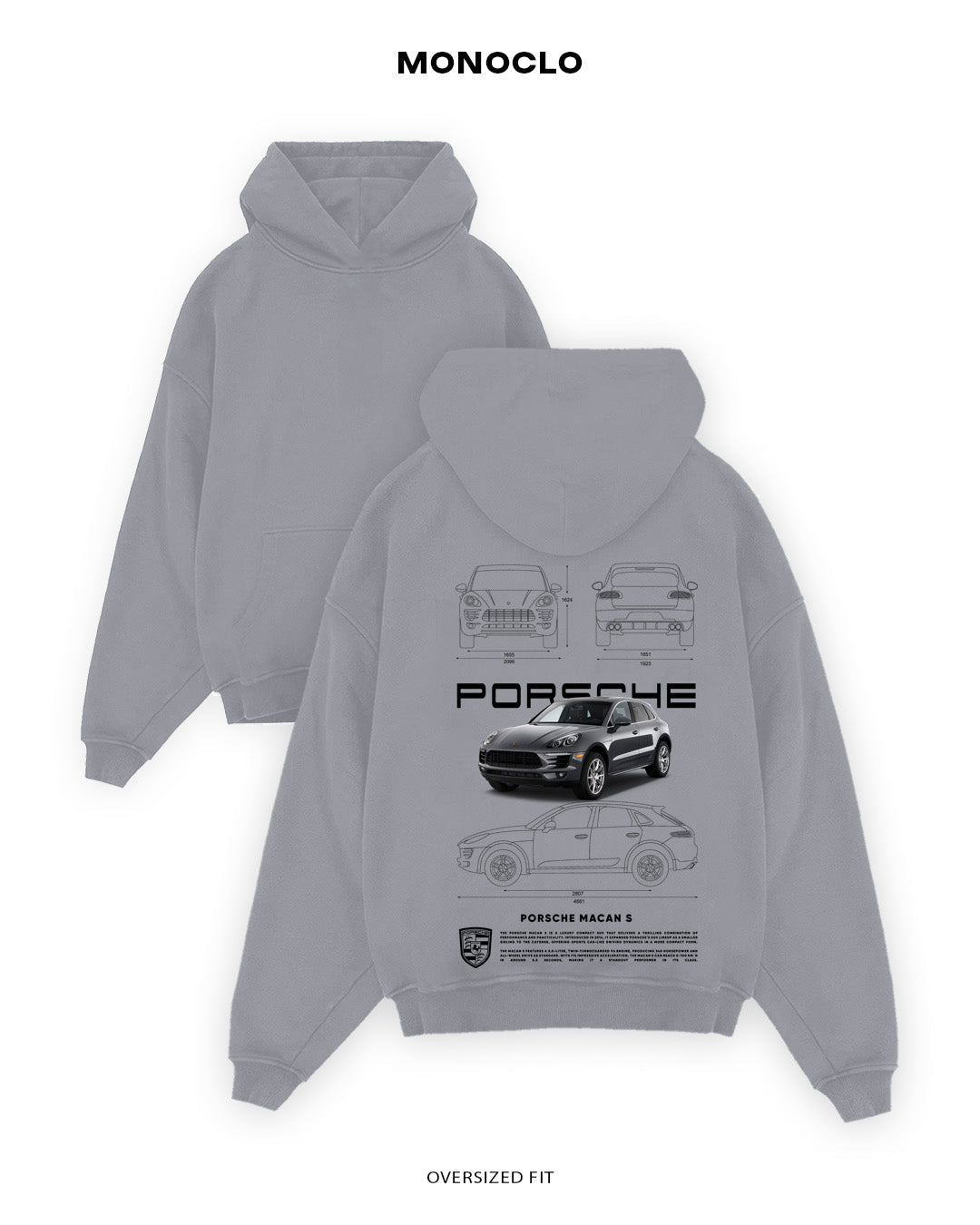 Худі Porsche Macan S Gray - MONOCLO UA