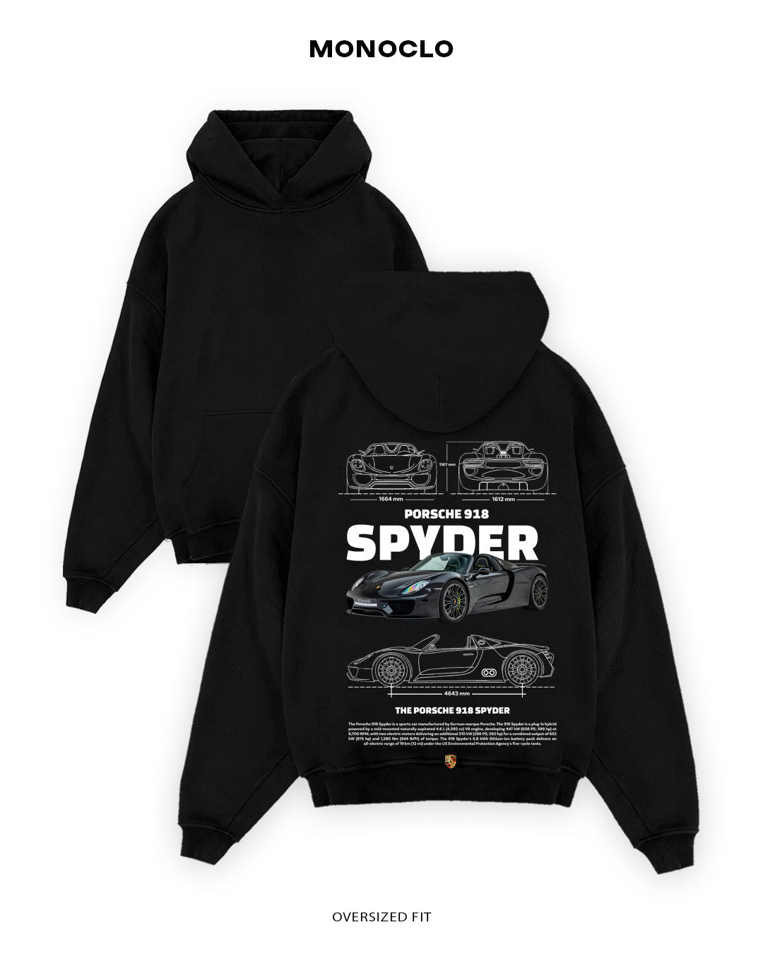 Худі Porsche Spyder 918 Black - MONOCLO UA