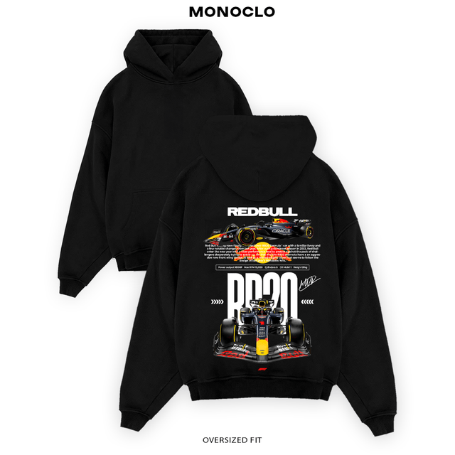 Худі Monoclo RB 900 HP чорний — утеплене oversize худі з принтом Red Bull Racing Monoclo