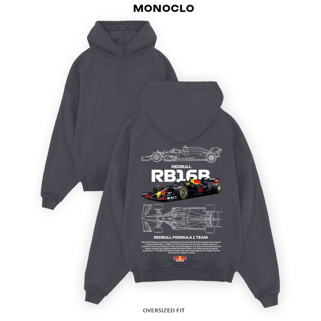 Худі Monoclo Red Bull Formula 1 Team графітовий — F1 Red Bull Team oversize hoodie Monoclo
