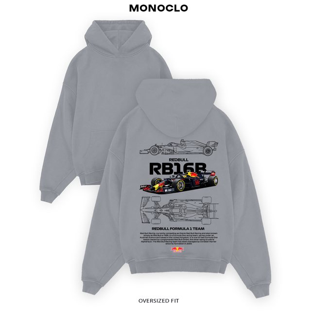 Худі Monoclo Red Bull Formula 1 Team сірий — DTF-принт Red Bull Racing Formula 1 streetwear Monoclo