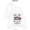 Худі з принтом Senna Marlboro Formula 1, біле, оверсайз — Monoclo