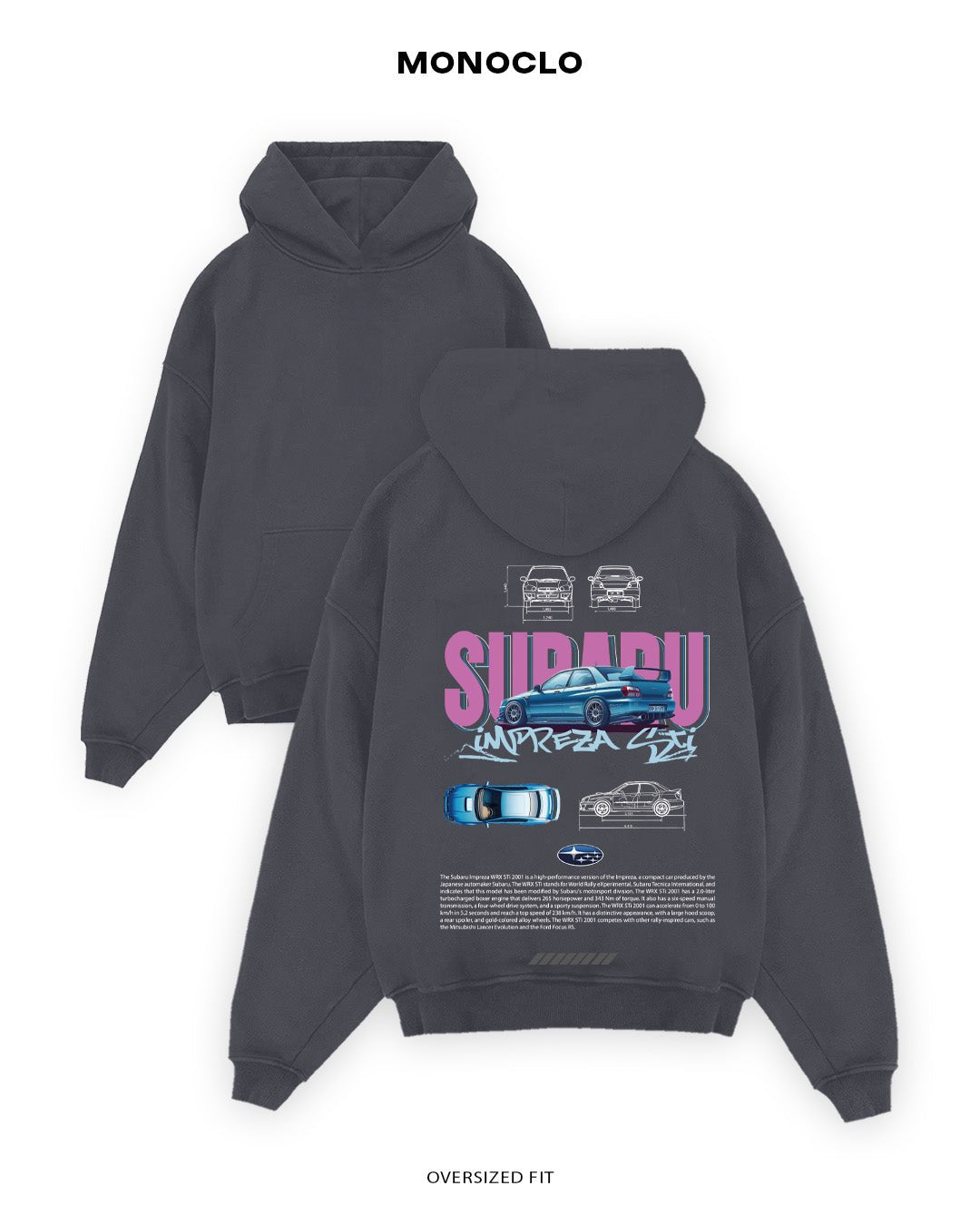 Худі Subaru WRX STI 2001 - MONOCLO UA