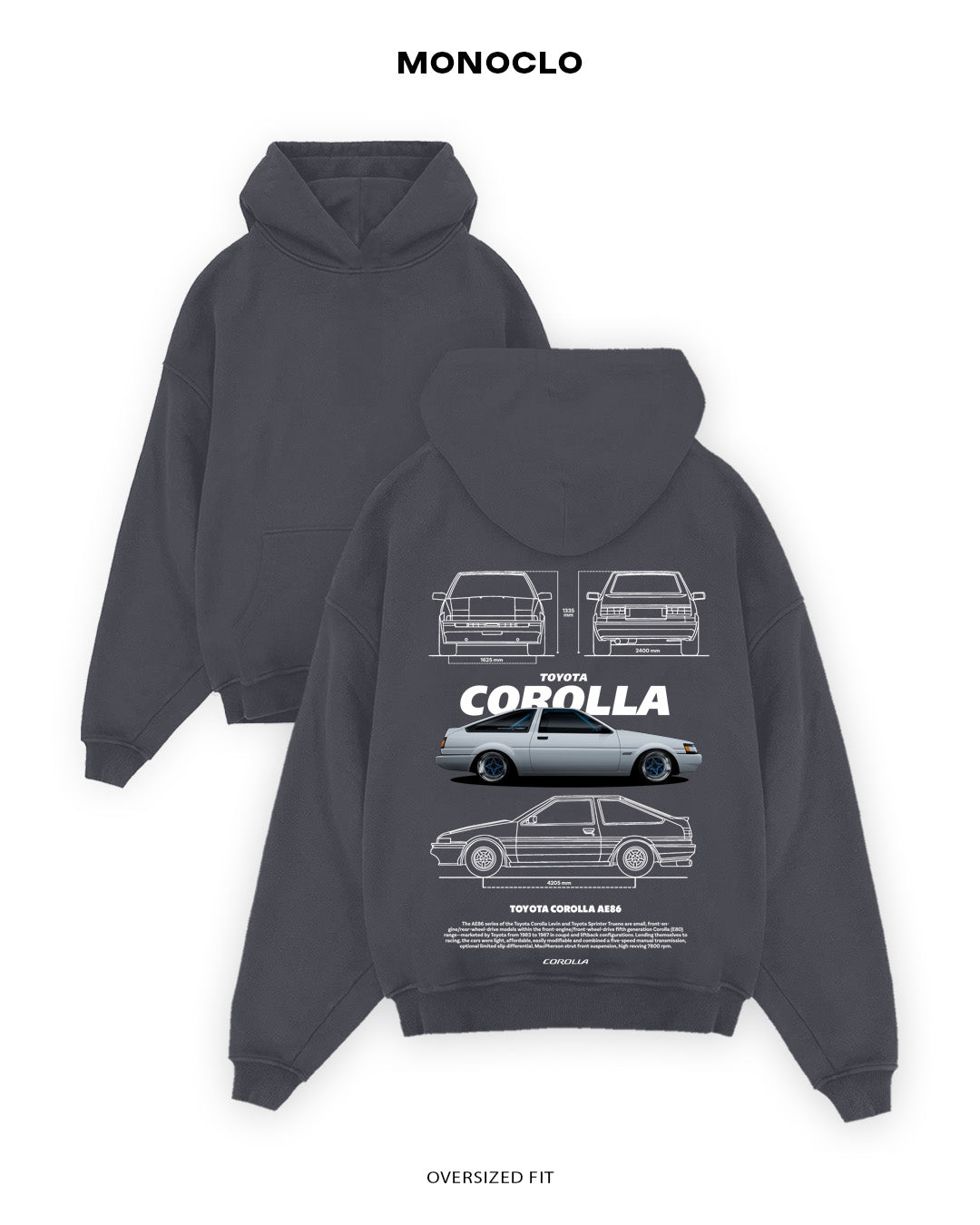 Худі Toyota Corolla AE86 3 - shop_name Чорний
