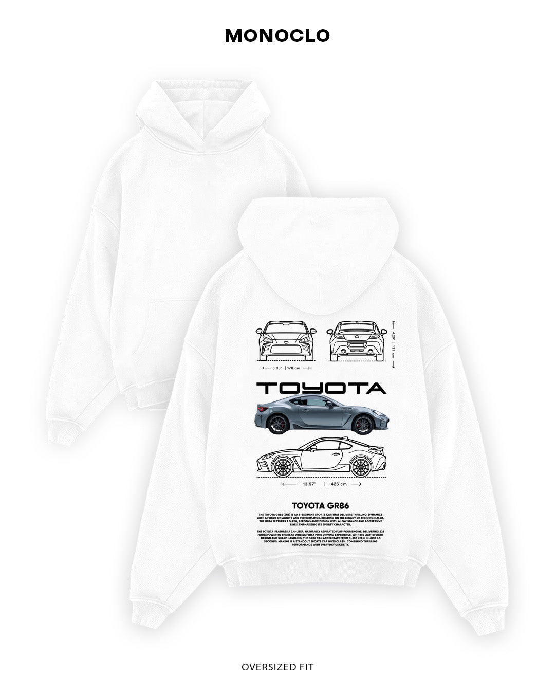 Худі Toyota GR86 Gray - MONOCLO UA