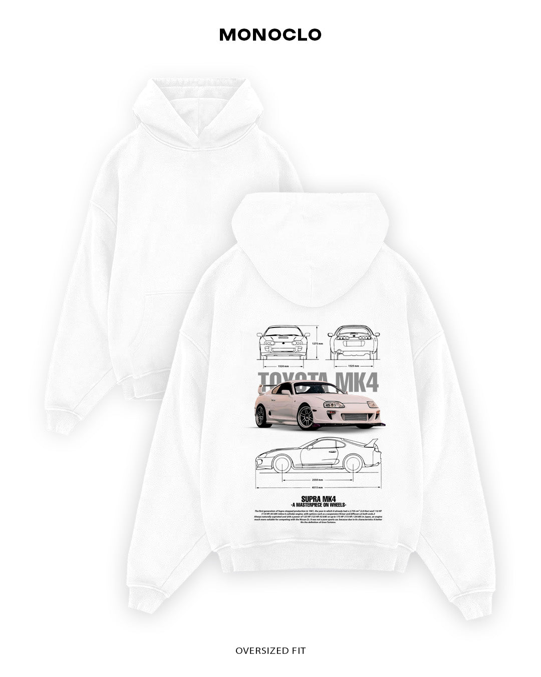 Худі Toyota Supra Blanco - MONOCLO UA