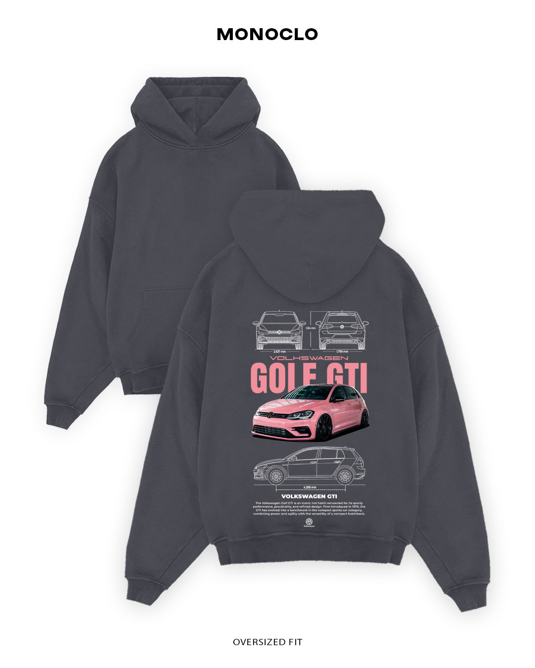 Худі Volkswagen Golf GTI Pink - shop_name Графітовий