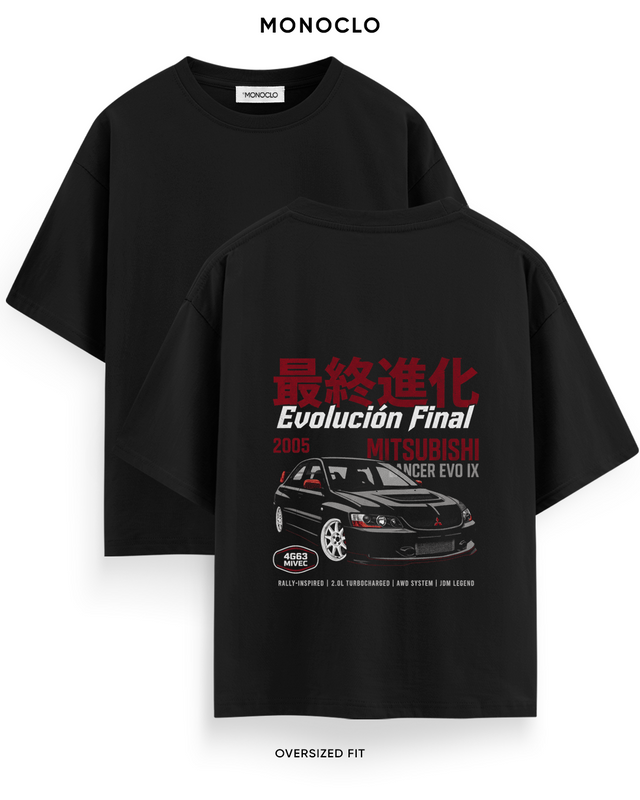 Футболка Monoclo Mitsubishi Lancer EVO IX Evolución Final Halftone – Чорний