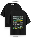 Футболка Monoclo Mitsubishi Lancer EVO VII Brian O’Conner Build — чорний, принт на спині 39 см