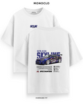 Футболка Skyline GT-R R34 Speedhunters — Білий, перед 11 см, спина 39 см