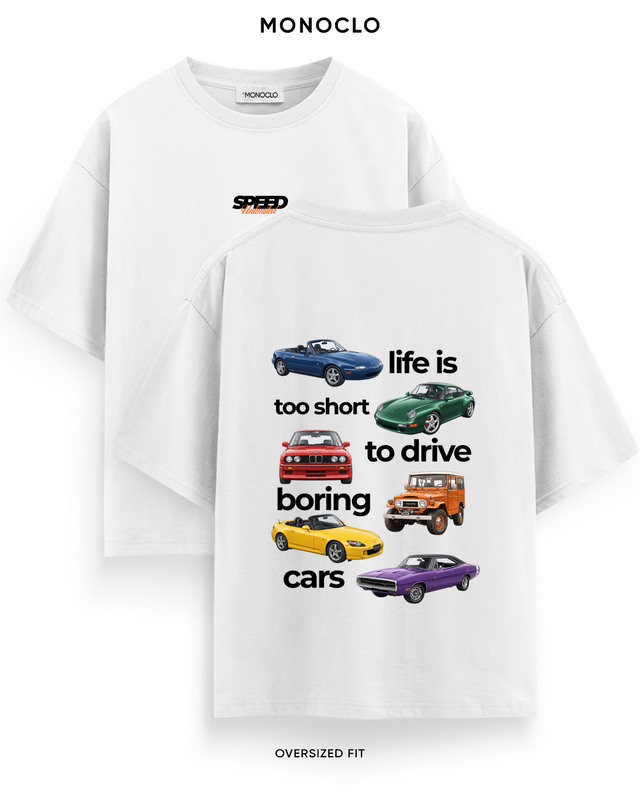 Monoclo Life Is Too Short Speed Unlimited — футболка, Білий
