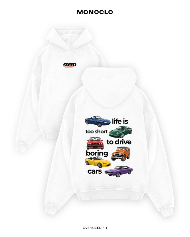 Monoclo Life Is Too Short Speed Unlimited — худі, Білий