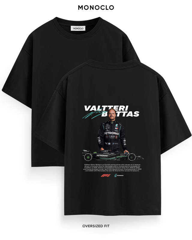 Футболка Monoclo Valtteri Bottas Mercedes F1 — Чорний