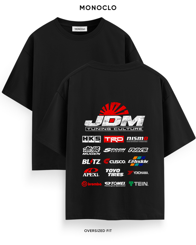 Футболка Monoclo JDM Tuning Culture — чорний, принт на спині 43 см