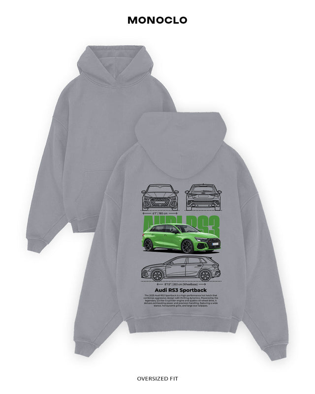 Худі Monoclo Audi RS 3 Green – Сірий