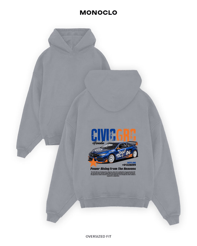 Худі Monoclo Honda Civic GRC Power Rising – Срібний