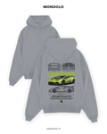 Худі Monoclo Lamborghini Huracan STO Green Blueprint – Срібний