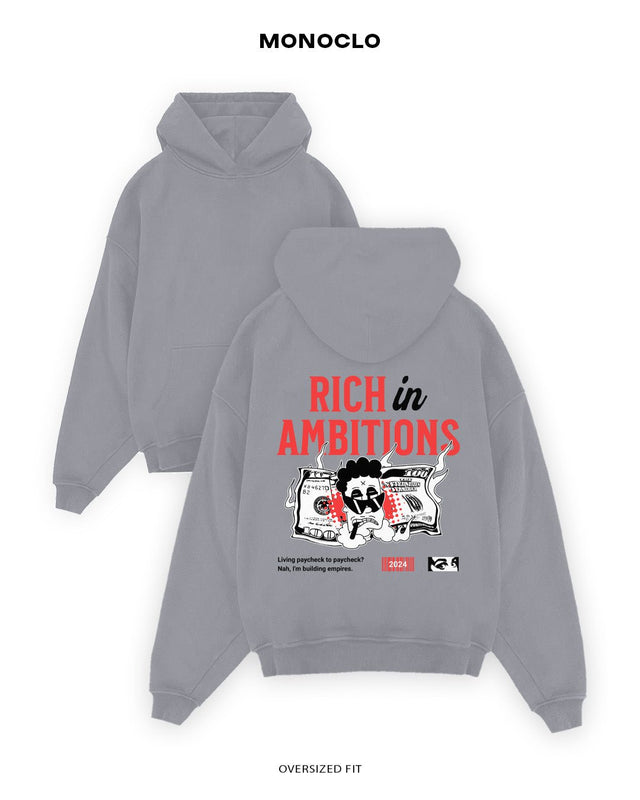 Худі Monoclo Rich in Ambitions – Сірий