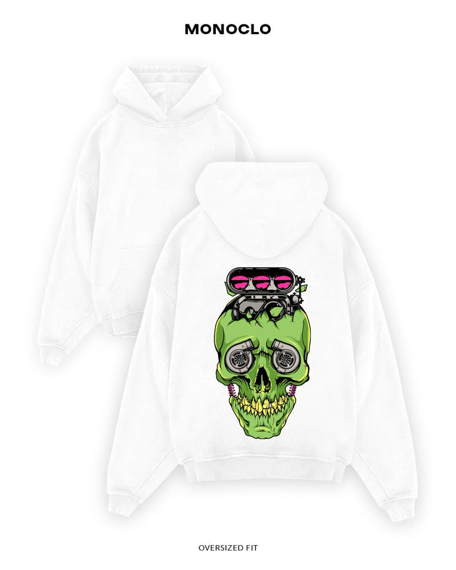 Худі Monoclo Turbo Skull – Білий